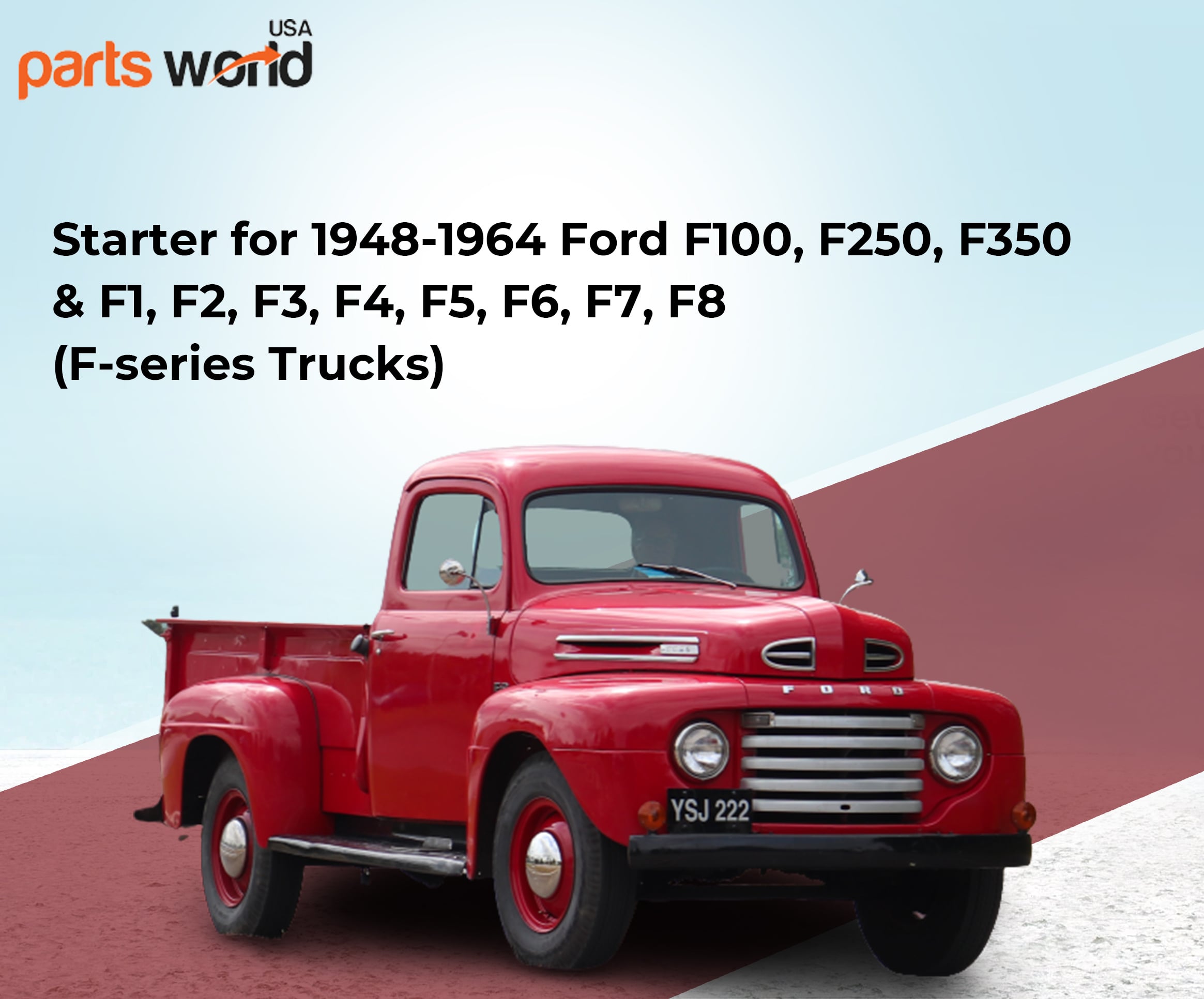 1948-1964 Ford F100 F250 F350 Starter F1 F2 F3 to F8 Truck